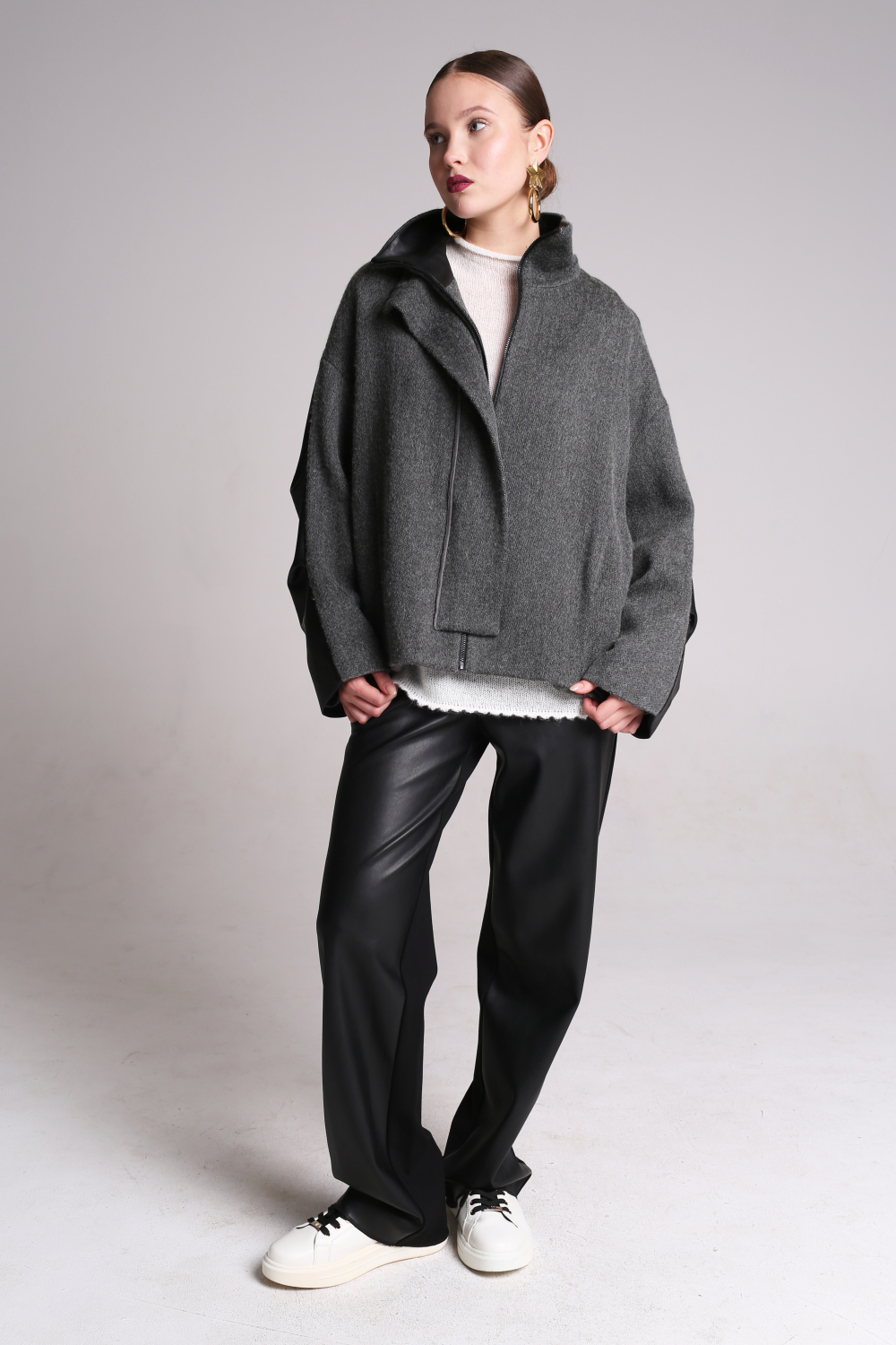 Жакет женский на подкладке т.серый,чёрный