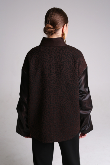 Жакет женский на подкладке чёрный, коричневый
