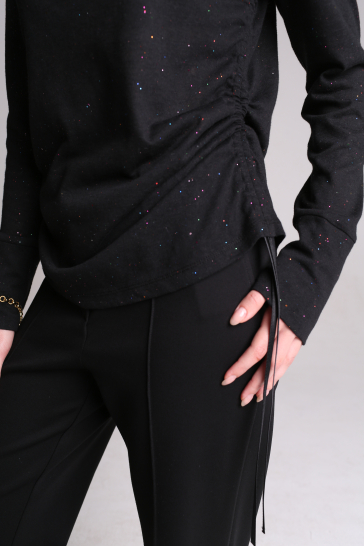 Джемпер женский на кулиске чёрный