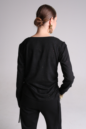 Джемпер женский на кулиске чёрный