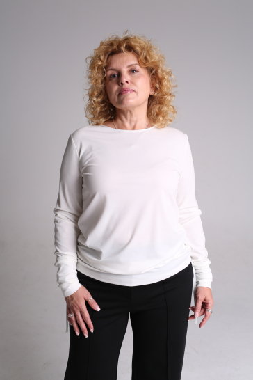 Джемпер женский на кулиске белый