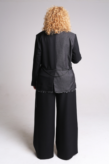 Жакет женский с джинсой чёрный