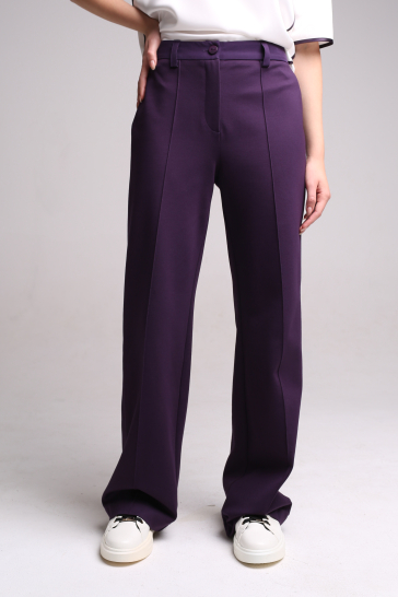 Брюки женские трикотажные со стрелками фиолетовый