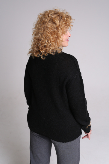 Джемпер женский нежный цельновязанный чёрный