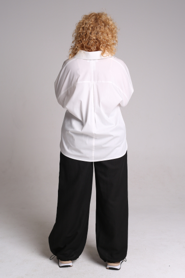 Блуза женская асимметричный низ белый