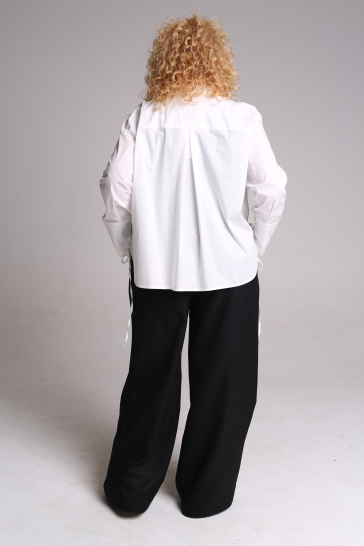 Блуза женская укороченная на кулиске белый