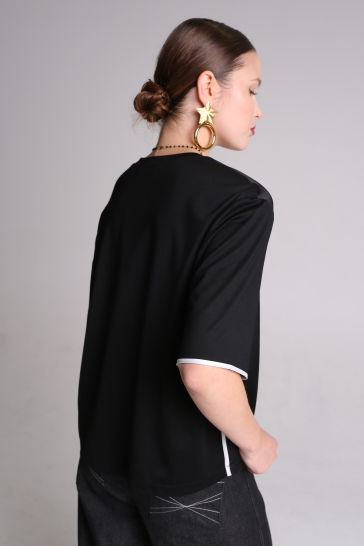 Блуза женская с кантами чёрный