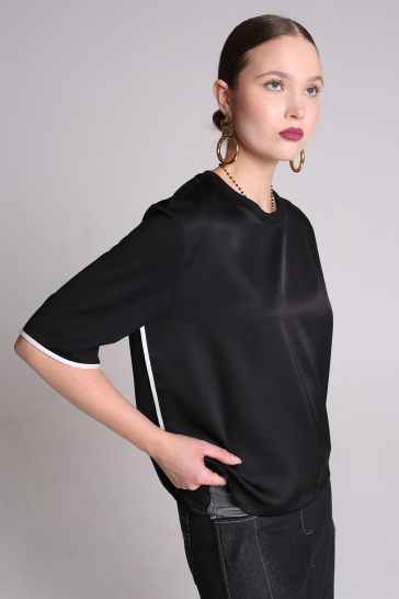 Блуза женская с кантами чёрный