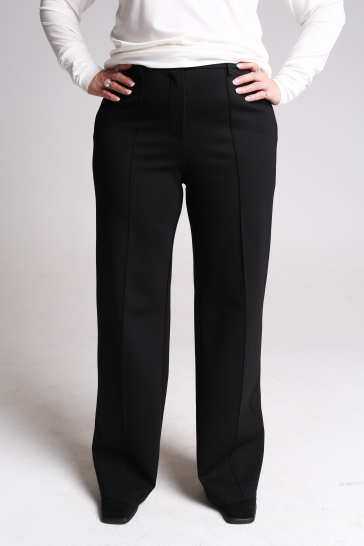 Брюки женские трикотажные со стрелками чёрные