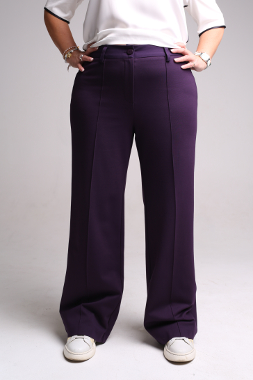 Брюки женские трикотажные со стрелками фиолетовый