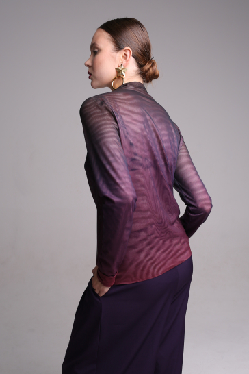 Джемпер женский сетка градиент фиолетовый