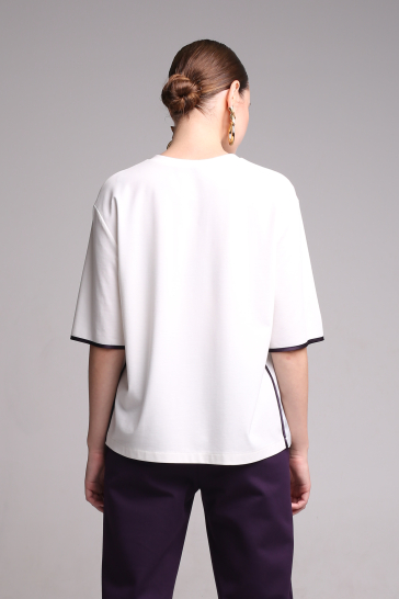 Блуза женская с кантами белый