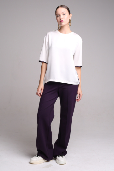 Блуза женская с кантами белый