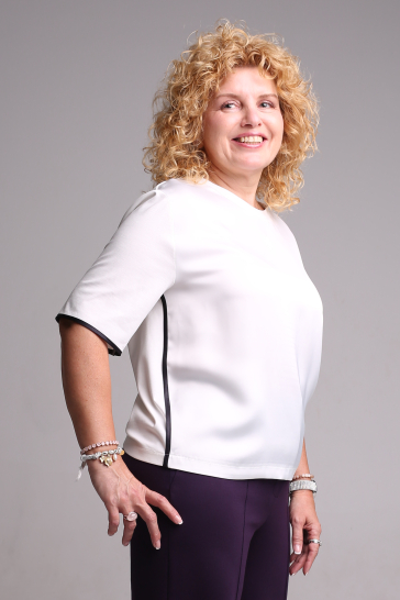 Блуза женская с кантами белый