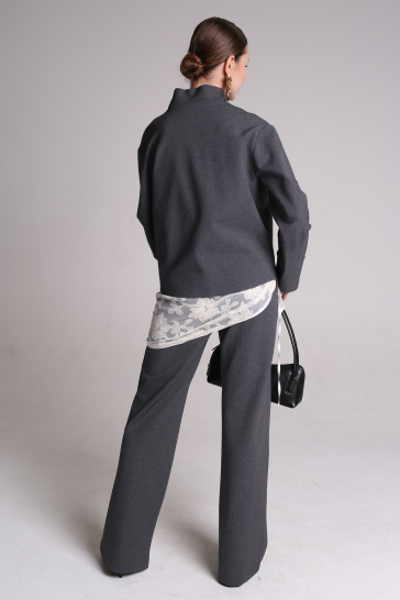 Жакет женский на молнии серый