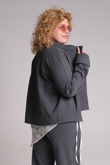 Жакет женский на молнии серый