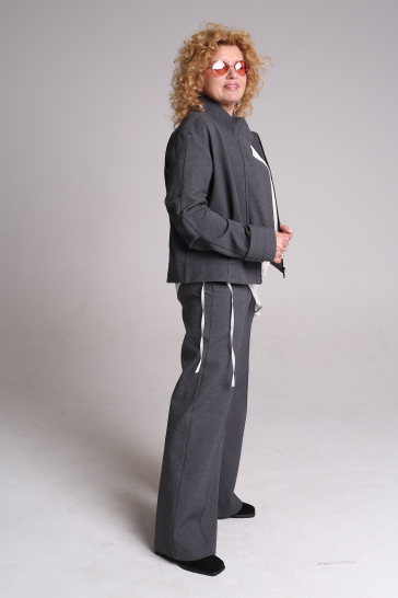 Жакет женский на молнии серый