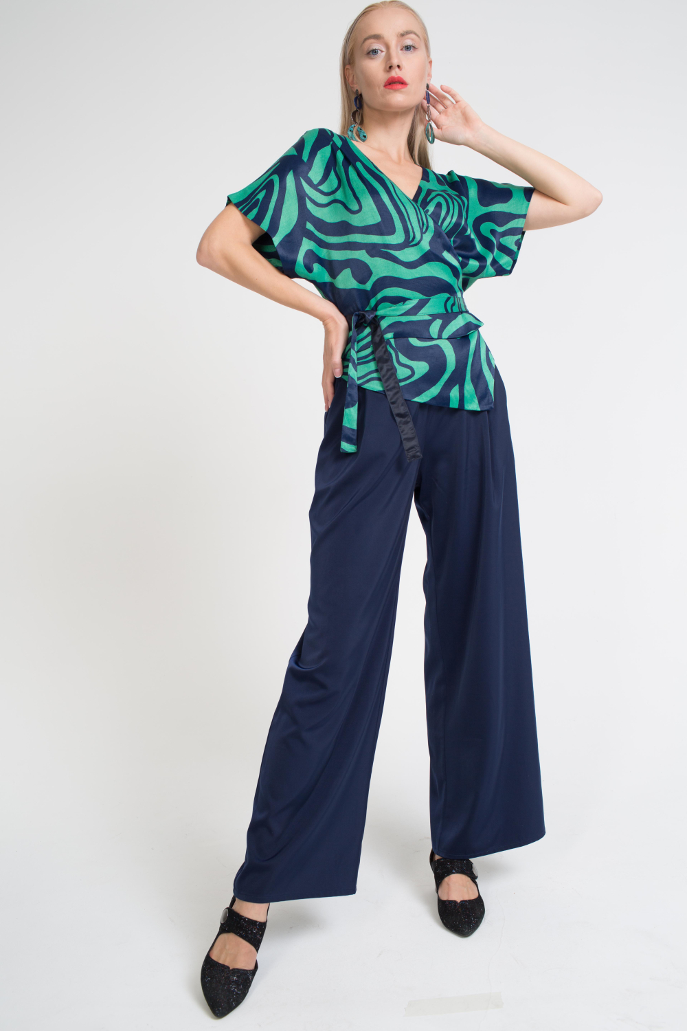 Блуза женская Чарли двусторонняя изумруд