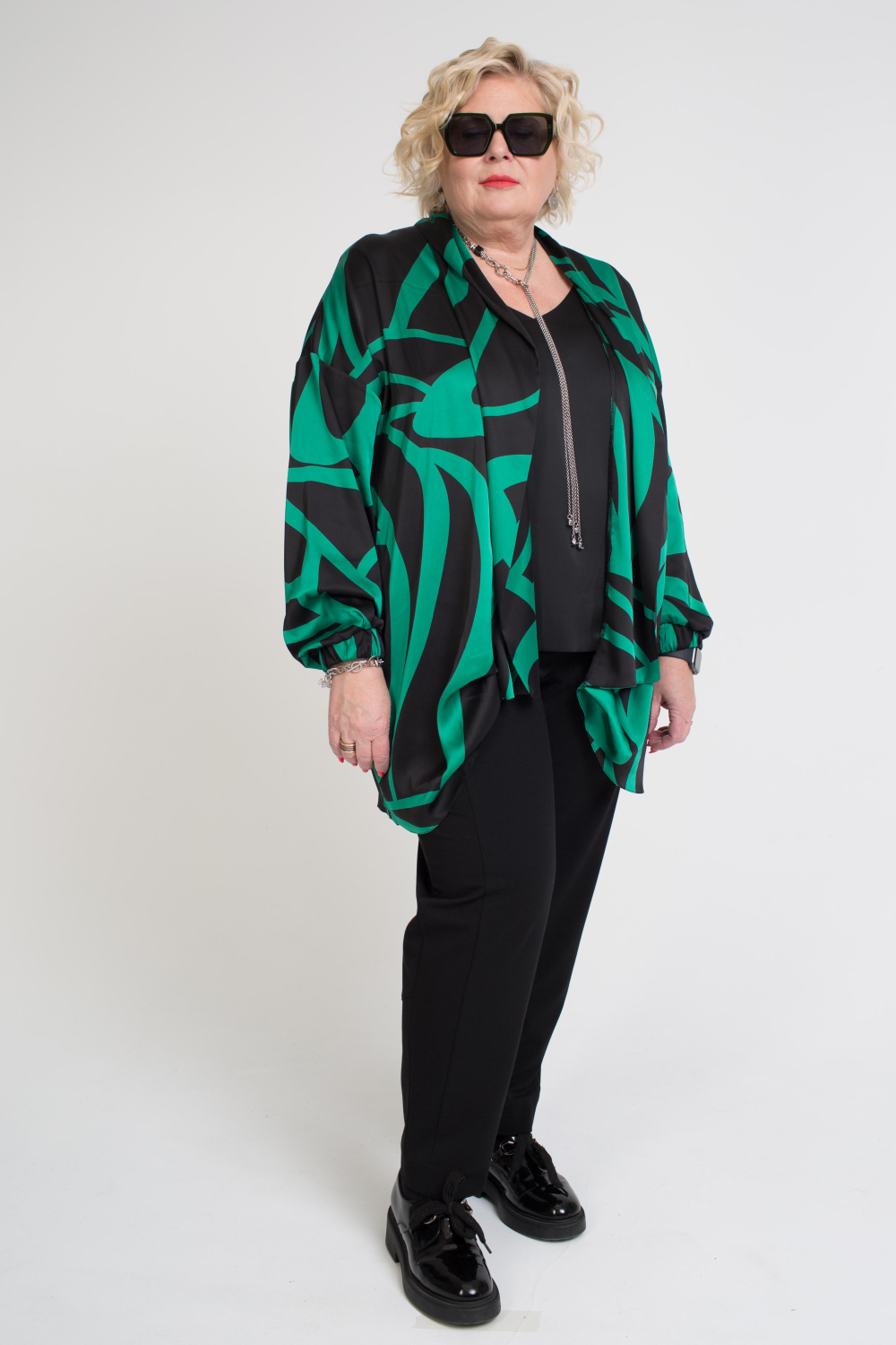 Блузон женский Шёлк изумруд