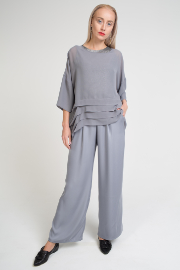 Блуза Бабочка серый