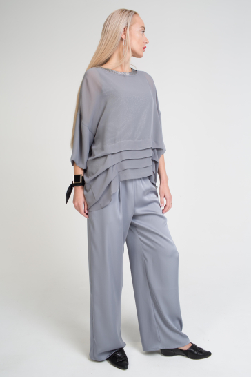 Блуза Бабочка серый