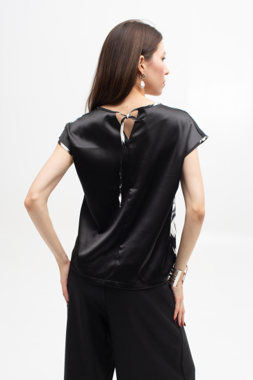 Блуза женская Сияние чёрный с белым