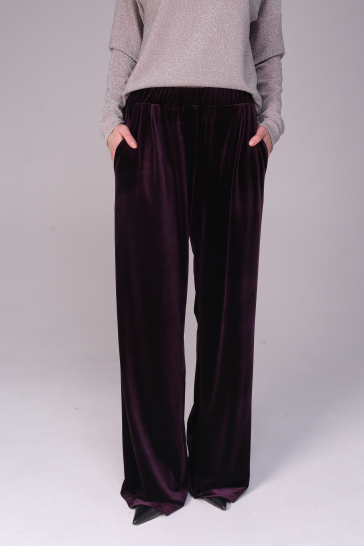 Брюки женские бархатные фиолетовые