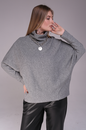 Джемпер женский трикотажный с люрексом серый