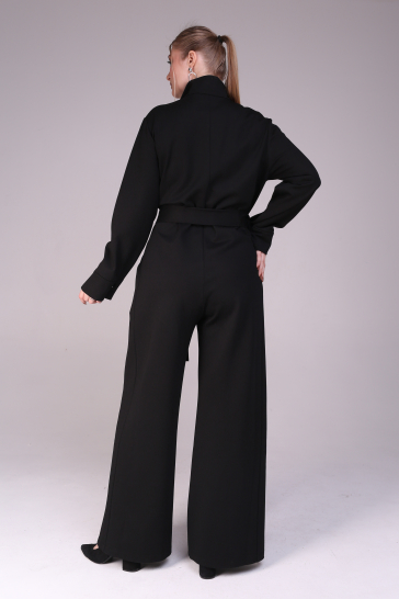 Платье- комбинезон трикотажное на молнии чёрное
