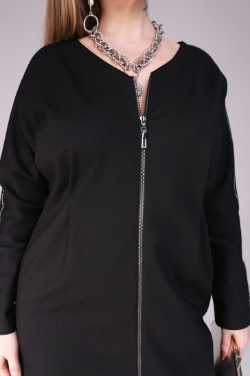 Платье трикотажное на молнии Веретено чёрное