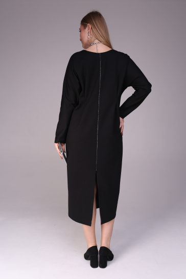 Платье трикотажное на молнии Веретено чёрное