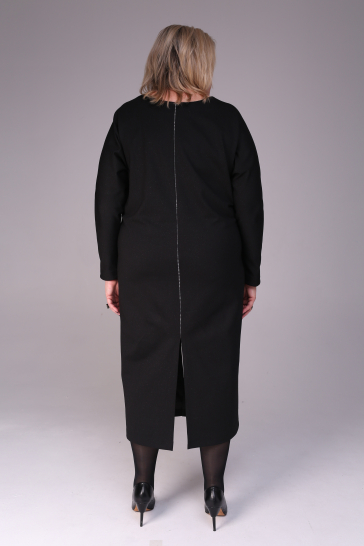 Платье трикотажное на молнии Веретено чёрное