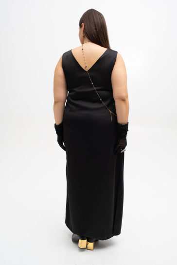 Платье женское шёлковое макси чёрный