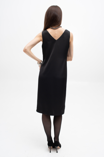 Платье женское шёлковое миди чёрный