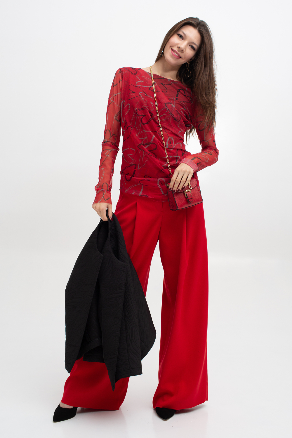 Джемпер женский Лав красный