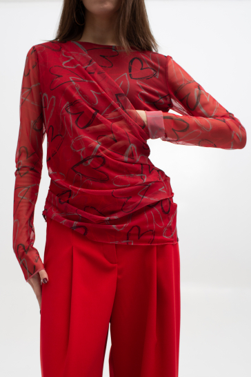 Джемпер женский Лав красный