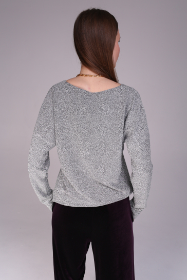 Джемпер женский трикотажный Жемчужный с люрексом чёрный