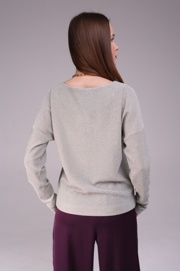 Джемпер женский трикотажный Жемчужный с люрексом беж
