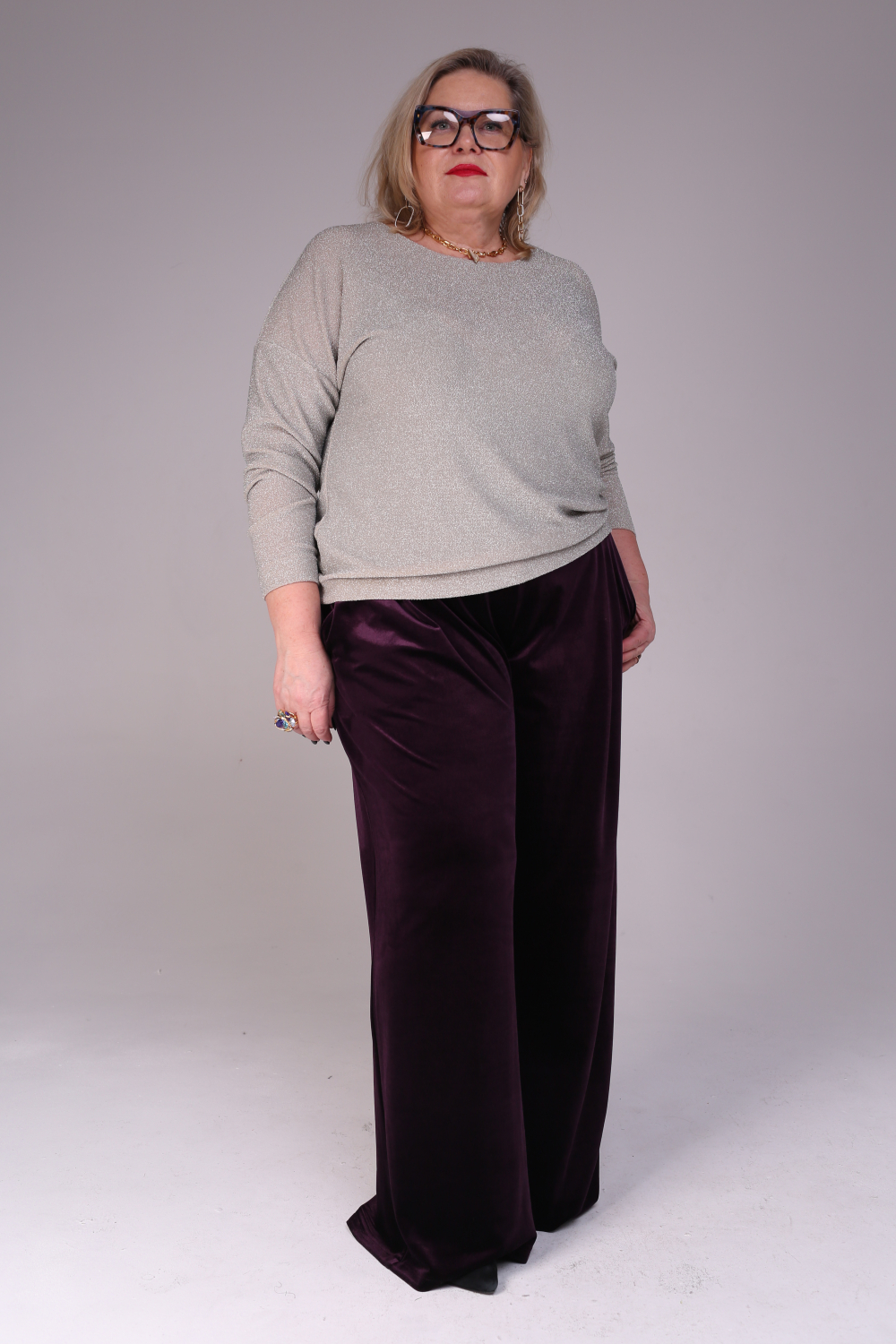 Джемпер женский трикотажный Жемчужный с люрексом беж