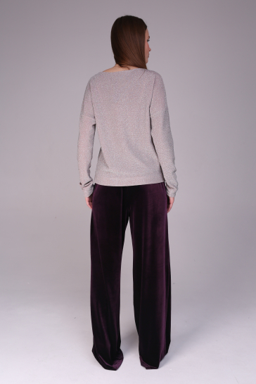 Джемпер женский трикотажный Жемчужный с люрексом розовый