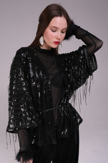 Блуза- накидка Магия ночи чёрная