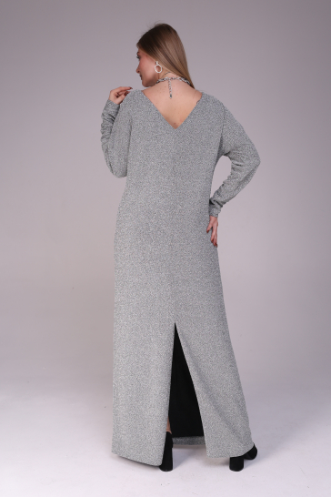 Платье женское Жемчужное с люрексом серое