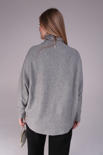 Джемпер женский трикотажный с люрексом серый
