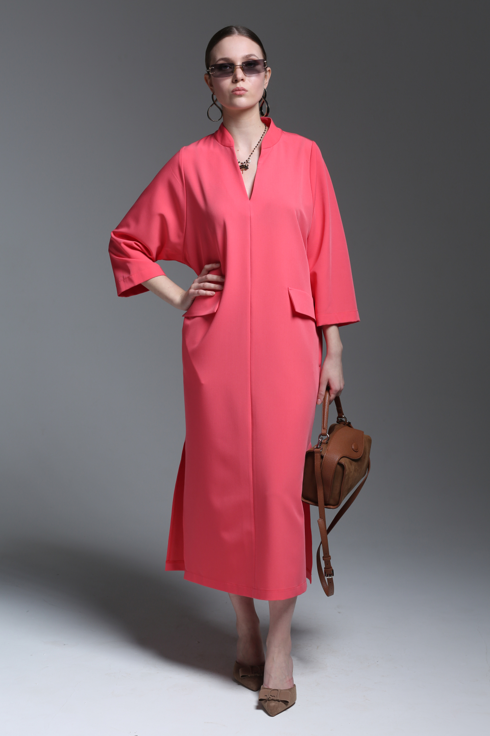 Платье женское из вискозы Весна коралл