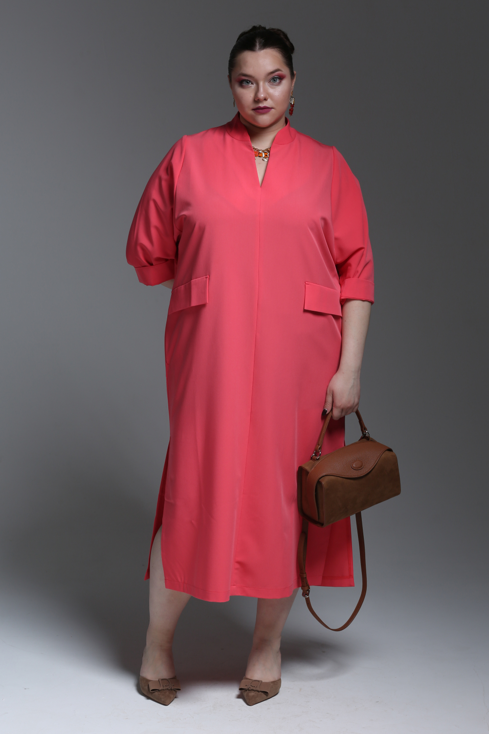 Платье женское из вискозы Весна коралл