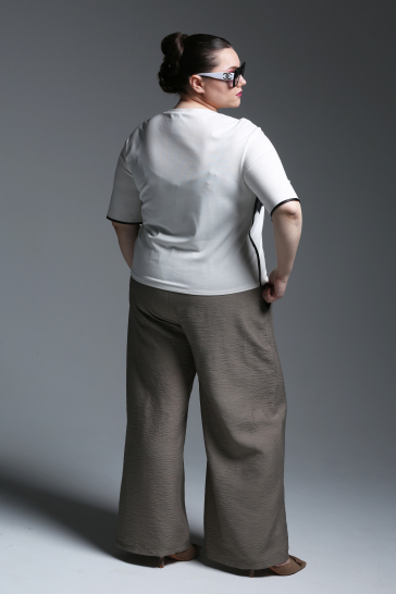 Джемпер с коротким рукавом с кружевом белый