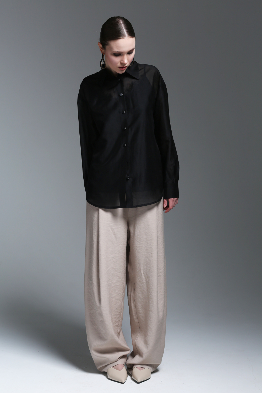 Блуза женская  на пуговицах Улыбка чёрная