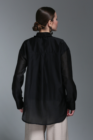 Блуза женская  на пуговицах Улыбка чёрная