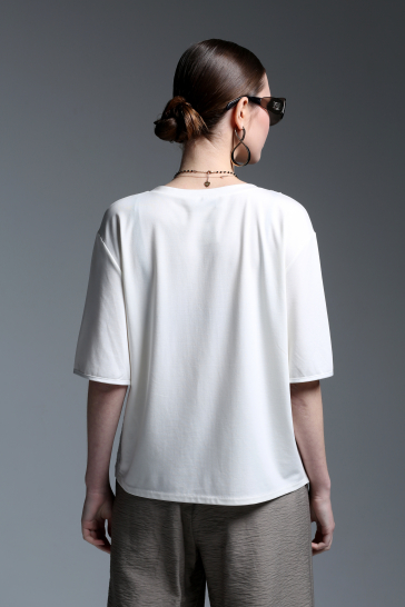 Блуза женская с коротким рукавом Искушение белая