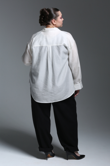 Блуза женская  на пуговицах Улыбка белая